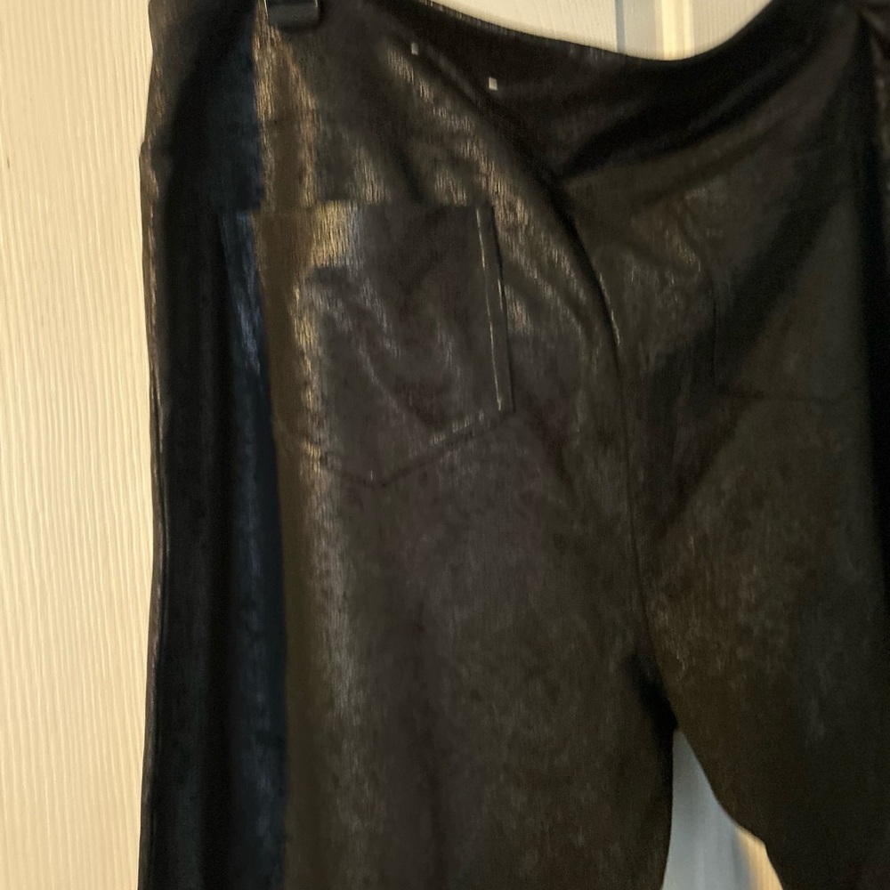 Black Faux Leather High-Waist Pants